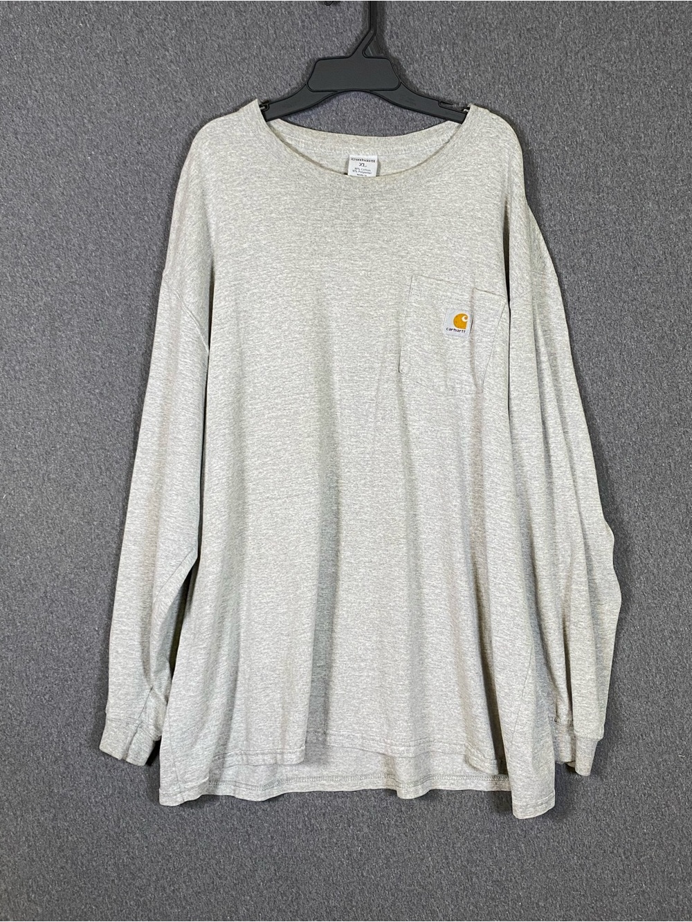 Carhartt Men’s Long-Sleeve Pocket Tee in Gray